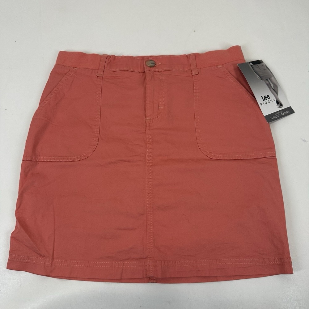 Lee Riders Midrise Utility Skort Size 6 M Coral Comfort Waist